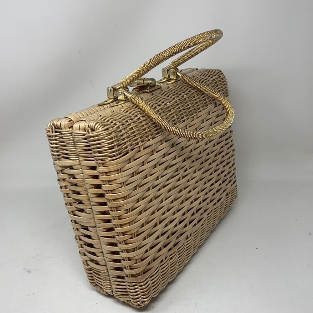 Vintage Structured Large Rectangle Woven Purse - Picture 2 of 13